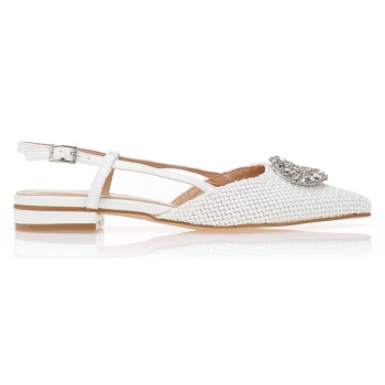 γόβες με στρογγυλό κόσμημα λευκο σε προσφορά