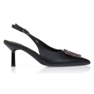  γόβες δερματίνη με αγκράφα μαυρο