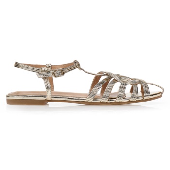 σανδάλια με σταυρωτές λωρίδες χρυσο σε προσφορά
