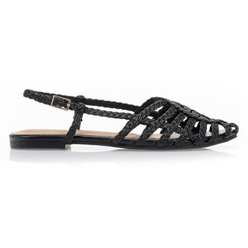 σανδάλια με πλεκτό σχέδιο μαυρο σε προσφορά