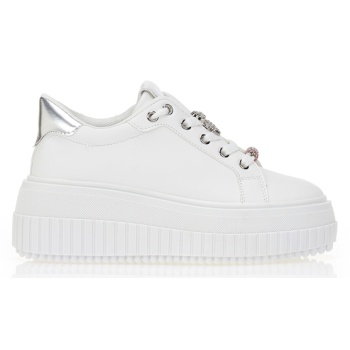 sneakers με πλατφόρμα και ασημί σε προσφορά