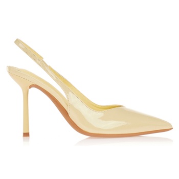 γόβες λουστρίνι με λεπτό τακούνι κιτρινο σε προσφορά