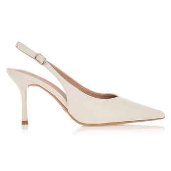 γόβες μπεζ δερματίνη μυτερές μπεζ σε προσφορά