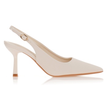 γόβες μπεζ μυτερές slingback μπεζ σε προσφορά