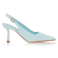  γόβες γαλάζιες μυτερές slingback γαλαζιο