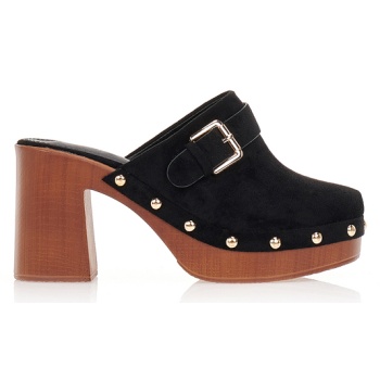 σαμπό mules με αγκράφα και τρουκς μαυρο σε προσφορά