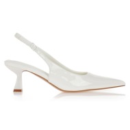  γόβες slingback σε λουστρίνι λευκο