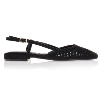 γόβες σουέτ με γεωμετρικό μοτίβο μαυρο σε προσφορά