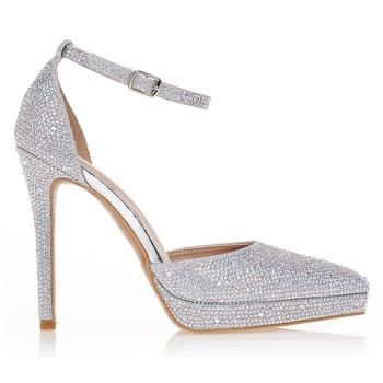 γόβες ασημί λούρεξ με λεπτό τακούνι σε προσφορά