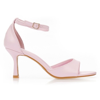 πέδιλα με λεπτό τακούνι και μπαρέτα ροζ σε προσφορά