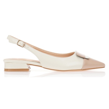 γόβες δερματίνη με ιδαίτερη αγκράφα μπεζ σε προσφορά