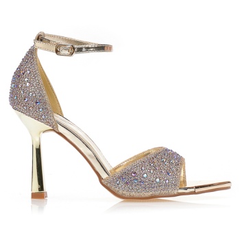 πέδιλα χρυσά λούρεξ με στρας χρυσο σε προσφορά