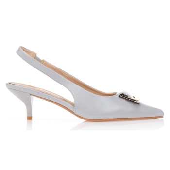 γόβες slingback με χρυσή αγκράφα μπλε σε προσφορά