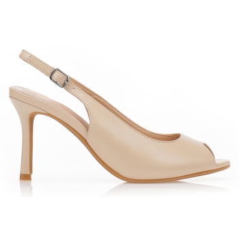 γόβες slingback peep-toe nude σε προσφορά