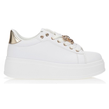 sneakers με χρυσή μέλισσα και στρας σε προσφορά