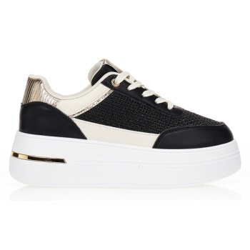 sneakers με συνδυασμό υλικών και μαύρη σε προσφορά