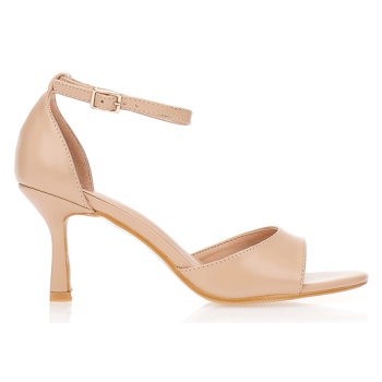 πέδιλα με λεπτό τακούνι και μπαρέτα nude σε προσφορά