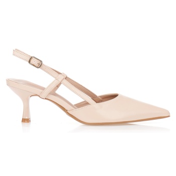 γόβες μπεζ slingback με χαμηλό τακούνι σε προσφορά