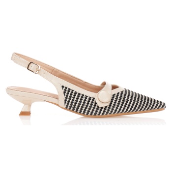 γόβες δίχρωμες slingback με πλεκτό σε προσφορά