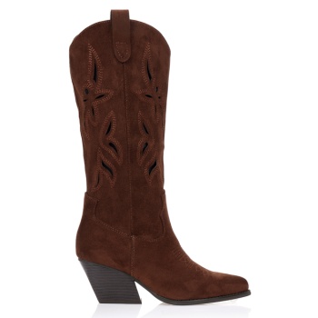 μπότες cowboy με ραφές και διάτρητο σε προσφορά