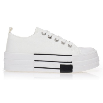 αθλητικά λευκά με ασημί λεπτομέρειες σε προσφορά