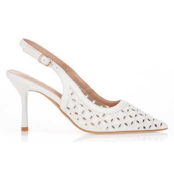 γόβες λευκές με διάτρητο μοτίβο σε προσφορά