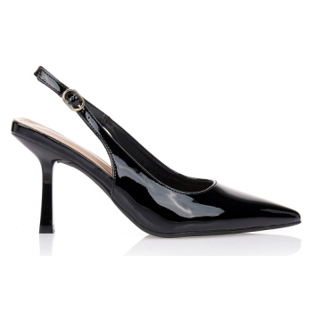 γόβες μαύρες slingback μυτερές μαυρο σε προσφορά