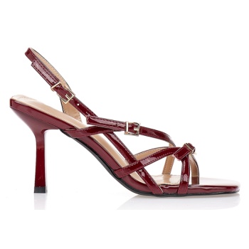 πέδιλα μπορντό με λεπτές μπαρέτες σε προσφορά