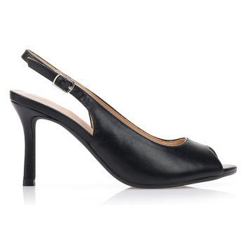 γόβες slingback peep-toe μαυρο σε προσφορά