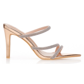 mules μπρονζέ με πολλαπλά λουράκια και σε προσφορά