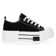  αθλητικά μαύρα με ασημί λεπτομέρειες μαυρο