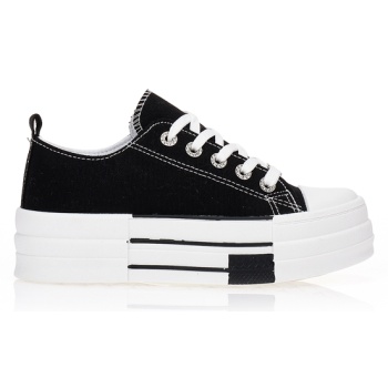 αθλητικά μαύρα με ασημί λεπτομέρειες σε προσφορά