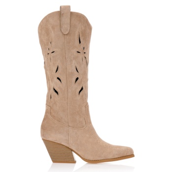 μπότες cowboy με ραφές και διάτρητο σε προσφορά