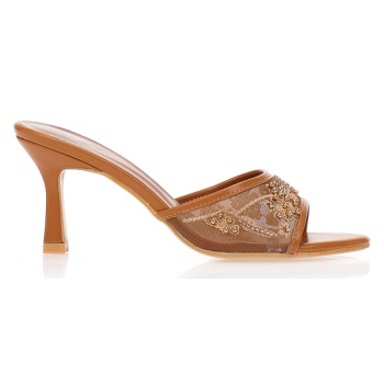 mules κάμελ με διατρητή φασά και πέρλες σε προσφορά