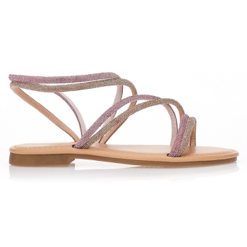 σανδάλια μωβ με στρας στα λουράκια μωβ σε προσφορά