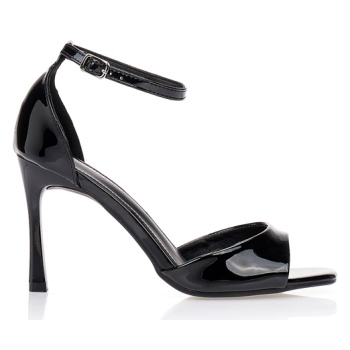 πέδιλα μαύρα λουστρίνι με μπαρέτα μαυρο σε προσφορά