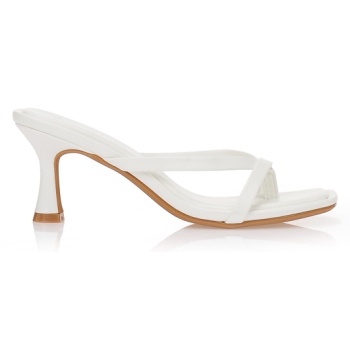 mules λευκά με λεπτά λουράκια λευκο σε προσφορά