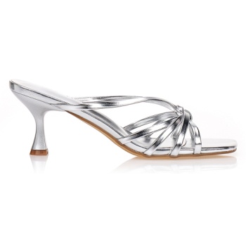 mules ασημί με λουράκια ασημι σε προσφορά