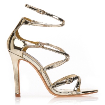 πέδιλα χρυσά με πολλαπλά λουράκια χρυσο σε προσφορά