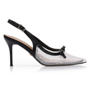 γόβες tsoukalas πουά με φιόγκο λευκο