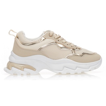 αθλητικά μπεζ υφασμάτινα με χρυσές σε προσφορά