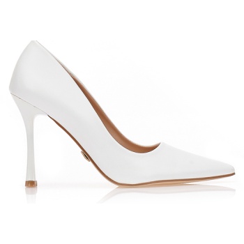 γόβες tsoukalas λευκές δερματίνη