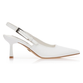 γόβες tsoukalas λευκές slingback λευκο