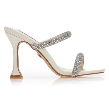 mules tsoukalas μπεζ σατέν με λουράκια σε προσφορά