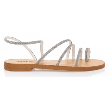 σανδάλια χειροποίητα ασημί δερματίνη με σε προσφορά