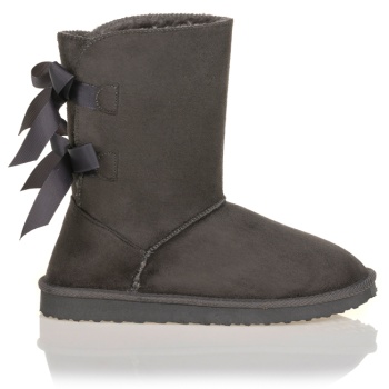 μποτάκια γκρι σουέτ με διακοσμητικά σε προσφορά