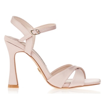 πέδιλα tsoukalas nude σατέν με χιαστί