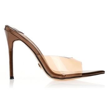 mules tsoukalas με ανοιχτή μύτη μπρονζε