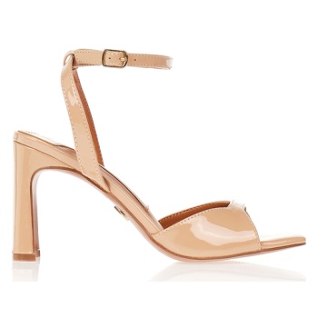 πέδιλα tsoukalas nude με χοντρό τακούνι