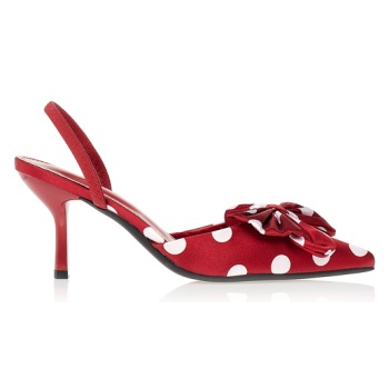 γόβες κόκκινες υφασμάτινες πουά με σε προσφορά